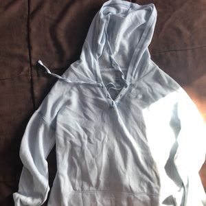 light blue cropped hoodie